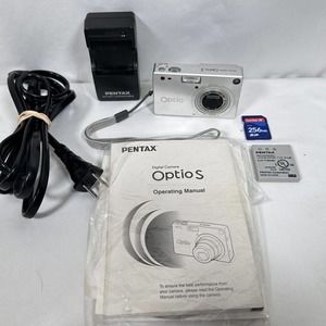Pentax Optio S 3.2 MP Digital Camera Manual Charger Battery Mermory Card Works